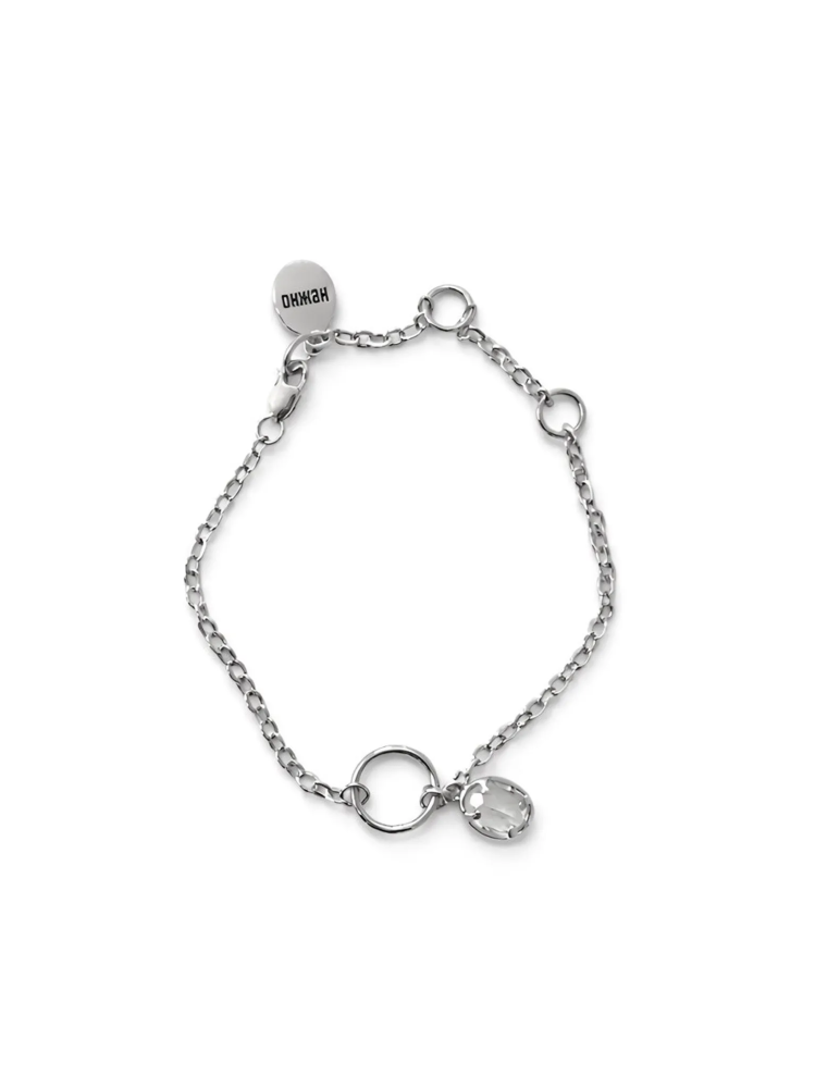 Серебряный браслет на цепочке «К себе нежно» с горным хрусталем