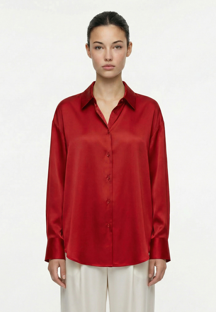 Рубашка из сатина с завязками