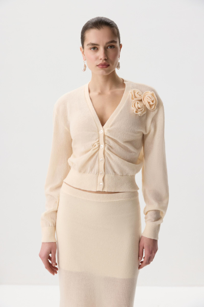 Кардиган с декоративной сборкой