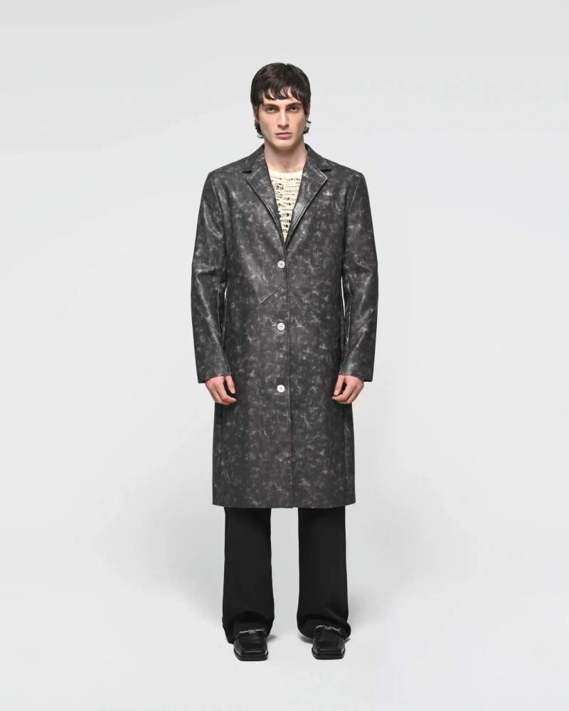 Пальто Однобортное Vintage Leather Coat