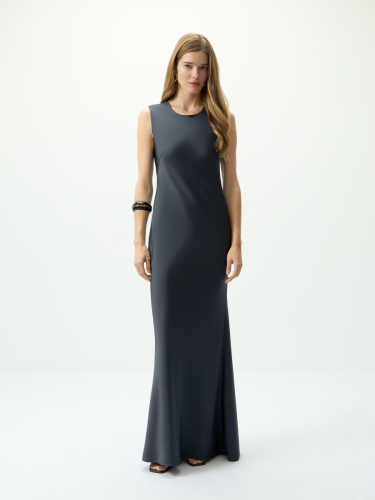 Платье макси с шелковистым блеском