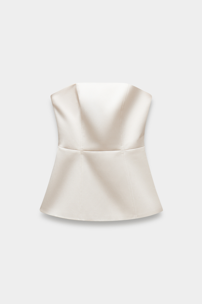 Топ корсетный с баской из сатина