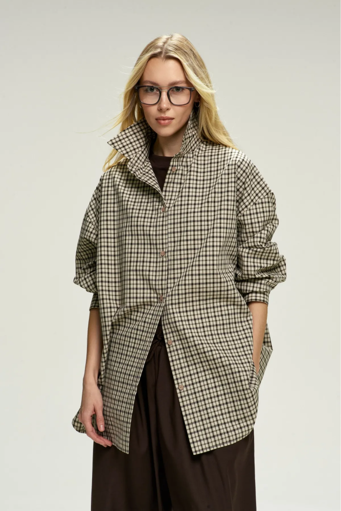 Рубашка Classic в клетку Beige