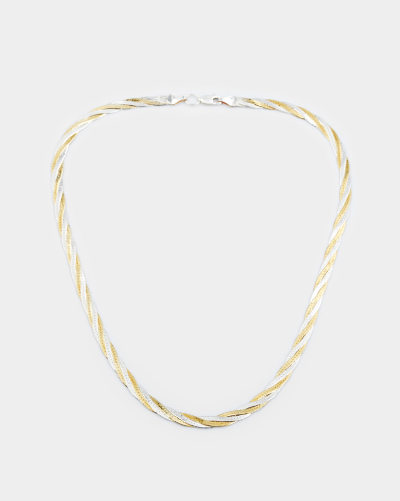 Биколорная цепь плетения снейк Poly