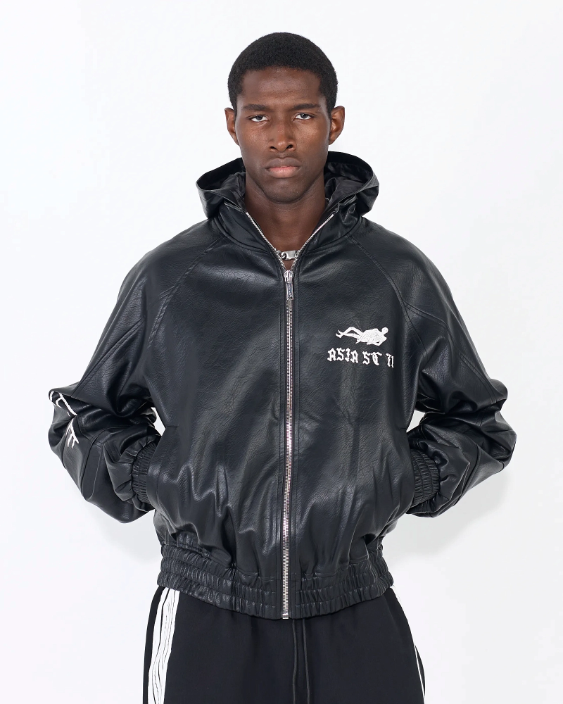 Худи NTI LEATHER ZIP BLACK