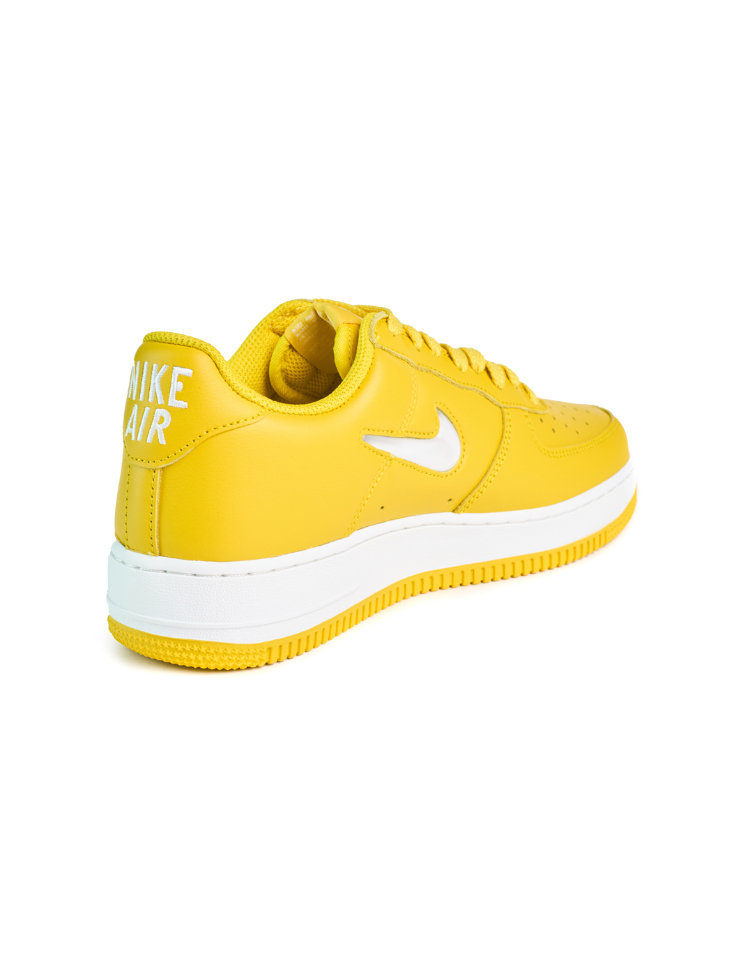 Nike air force one yellow swoosh best sale