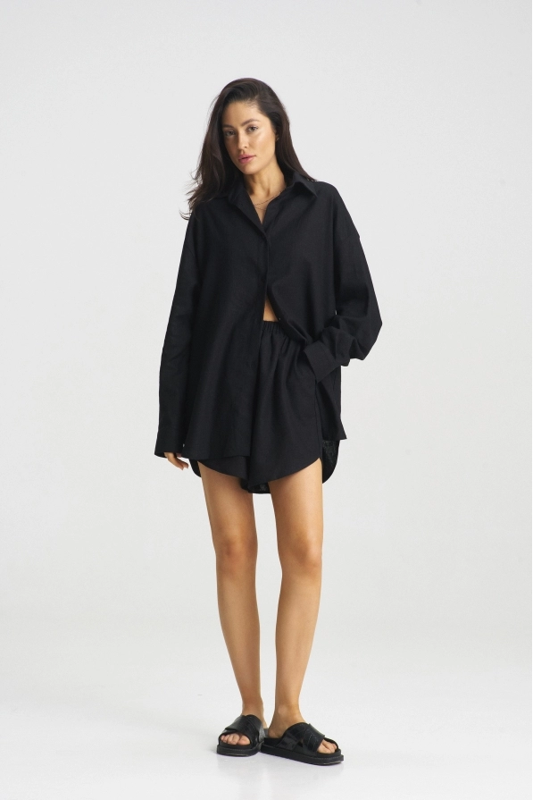 Костюм лён с шортами Black