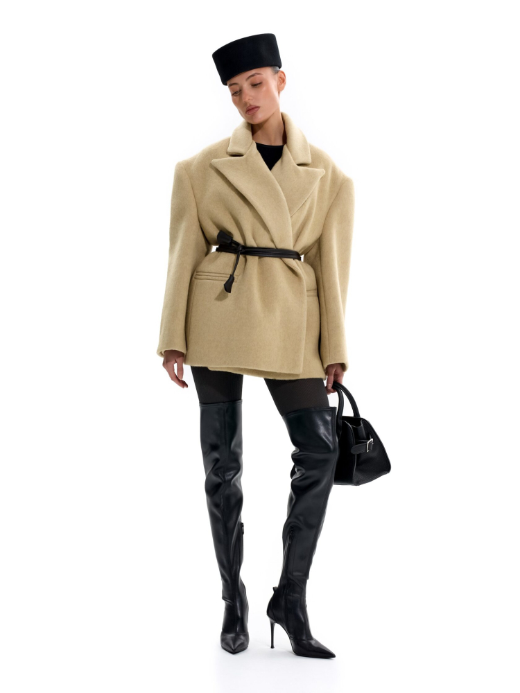 Пальто-пиджак из смесовой шерсти