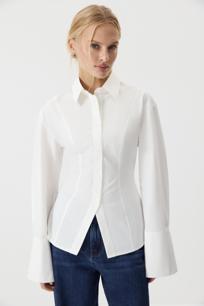 Рубашка приталенная из хлопка