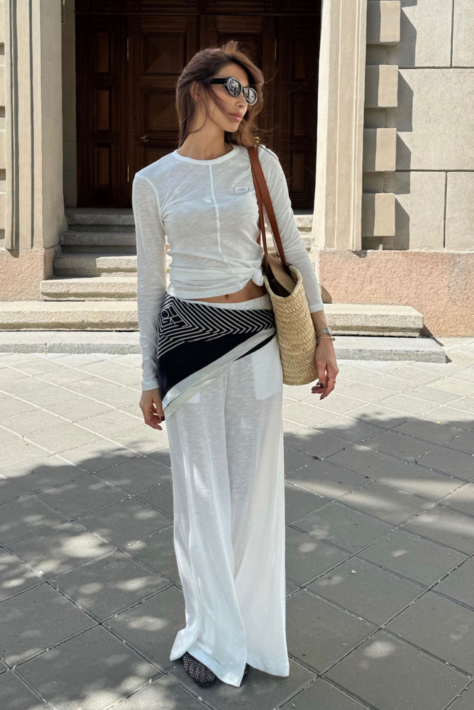 Брюки широкие из модала WHITE