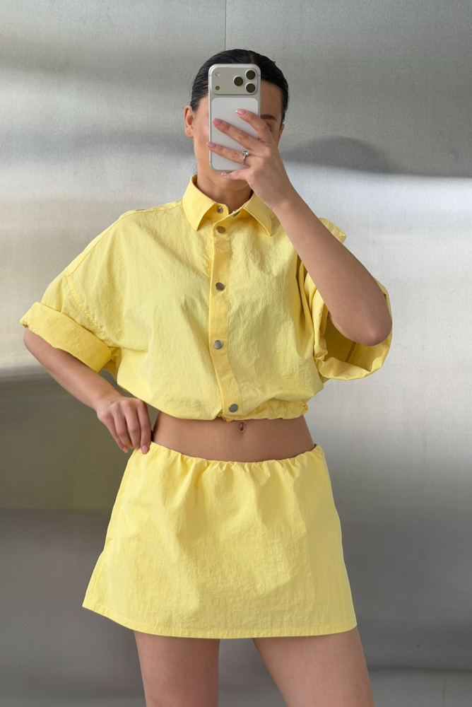 Юбка с шортами плащевая