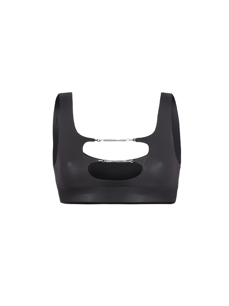 Топ TOO CHAINY Black Leather