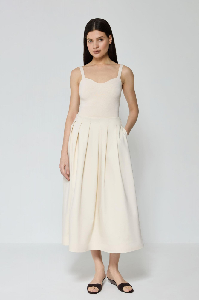 Юбка в складку из костюмной ткани