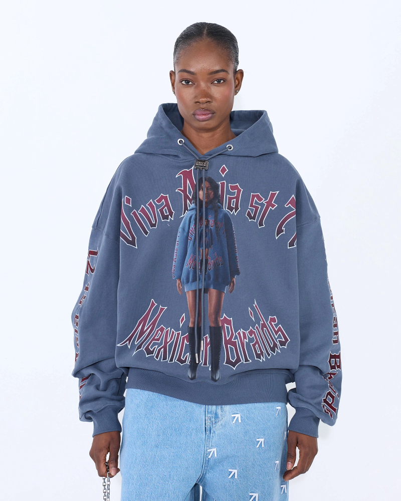 Худи MEXICAN BRAIDS PARIS BLUE