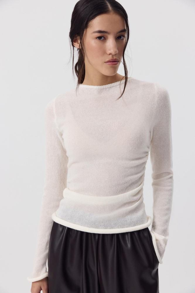 Лонгслив вязаный со сборкой