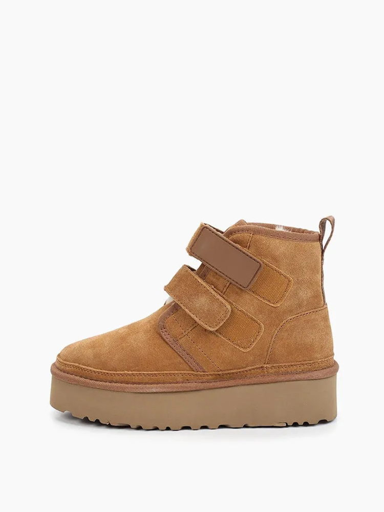 Угги на липучках из натуральной замши