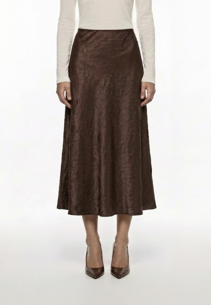 Юбка макси из жатого сатина