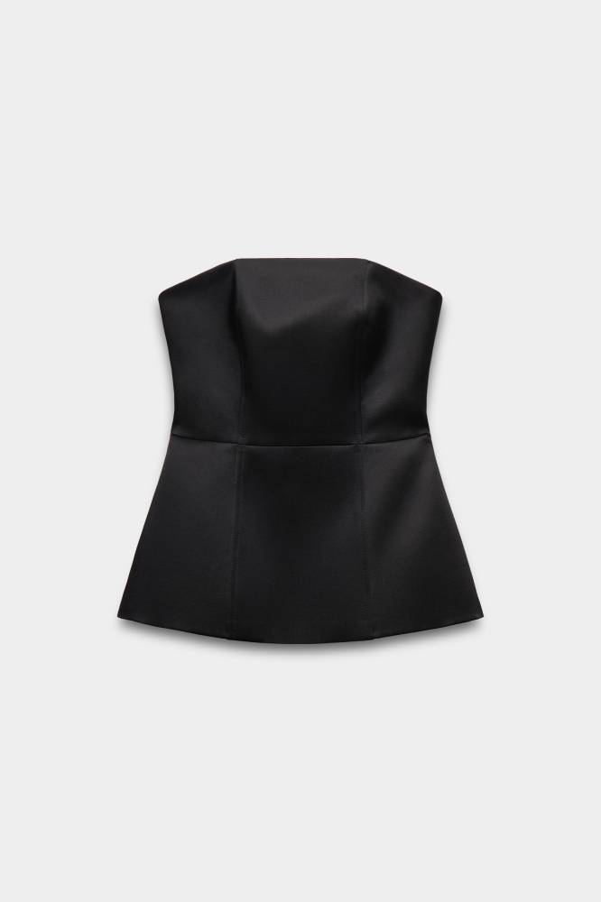 Топ корсетный с баской из сатина