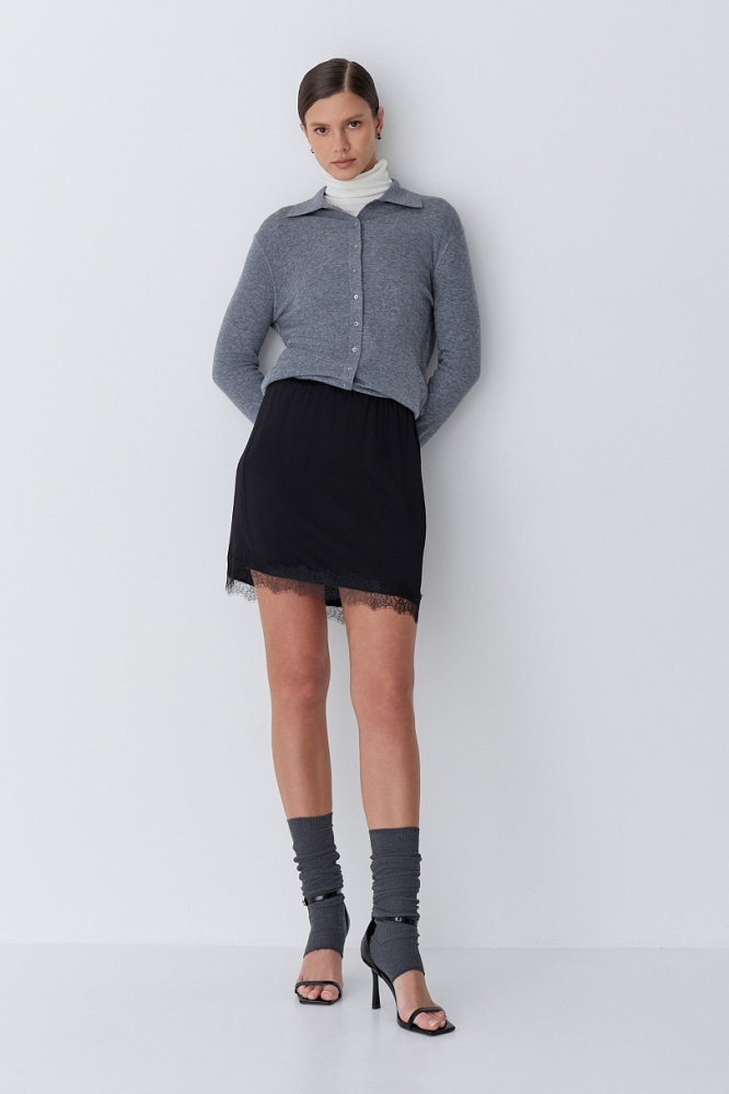 Юбка мини с кружевом