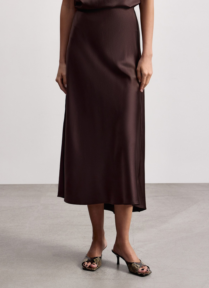 Юбка миди из шелка