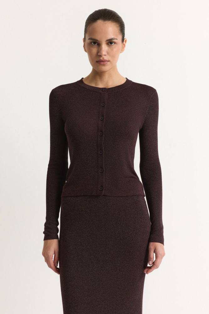 Кардиган из смесовой вискозы с люрексом