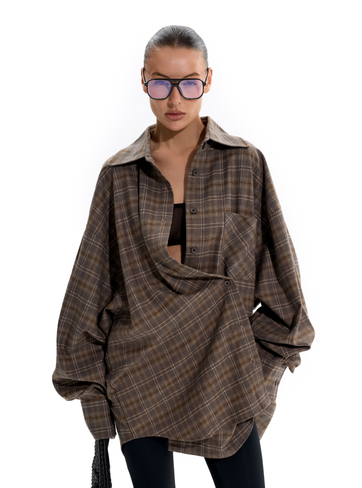 Объемная рубашка в клетку