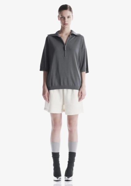 Футболка-поло на молнии KRAKATAU, цвет: темно-серый, Sw45-2 купить онлайн