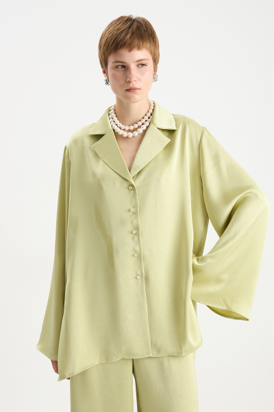 Костюм из атласа (блуза + брюки) MIA AIM, цвет: лайм, MIA685/523 купить онлайн