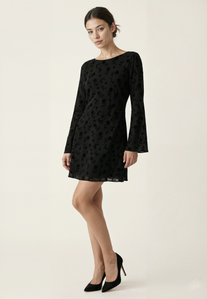 Платье мини с открытой спиной REFERT, цвет: Черный, 08-4201/1-2511 купить онлайн