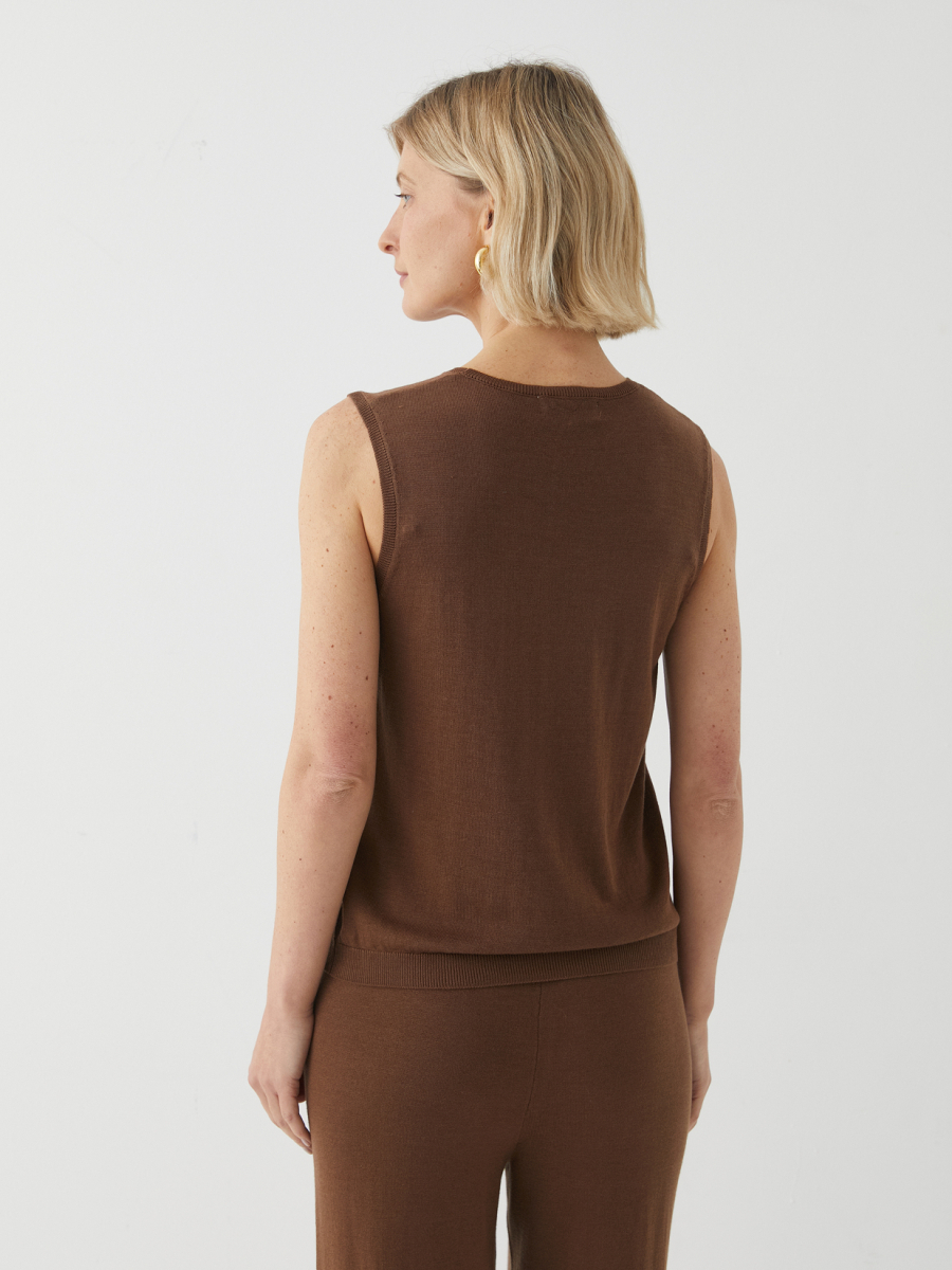 Базовый вязаный топ Marou, цвет: коричневый, Mar_26021501 купить онлайн