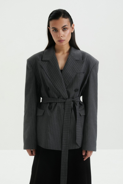 Пиджак с поясом marte, цвет: серый,  купить онлайн