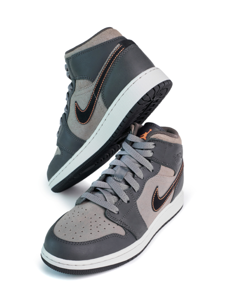 Кроссовки подростковые Jordan 1 Mid SE "Night Stadium" NKDADDYS SNEAKERS, цвет: серый FQ8341-017 купить онлайн