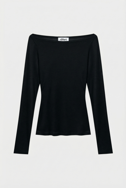 Лонгслив из трикотажа приталенного силуэта