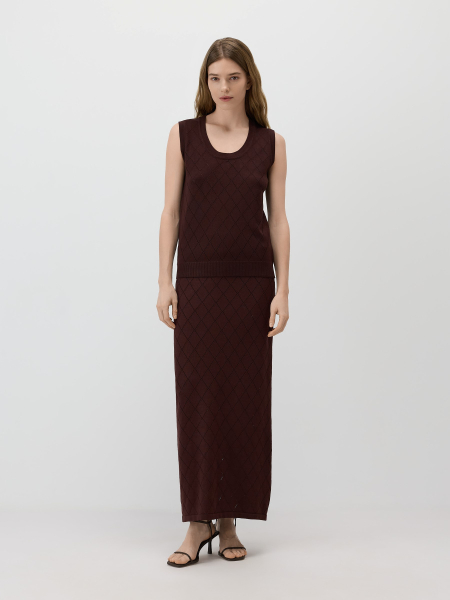 Юбка с перфорацией Conso, цвет: темно-коричневый, KUL 260742 - темно-коричневый купить онлайн