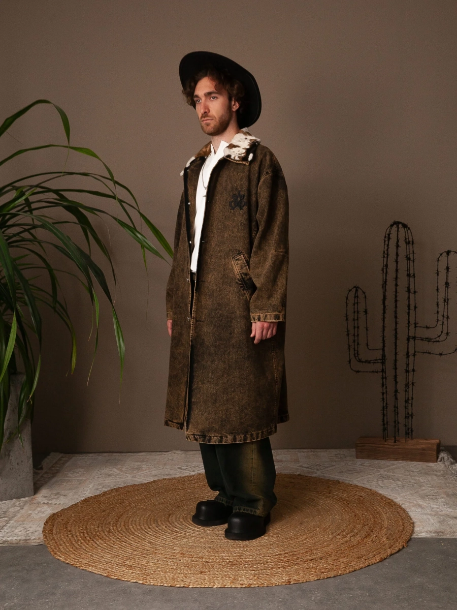 Плащ джинсовый SCANDALIS, цвет: коричневый, Плащ004а купить онлайн