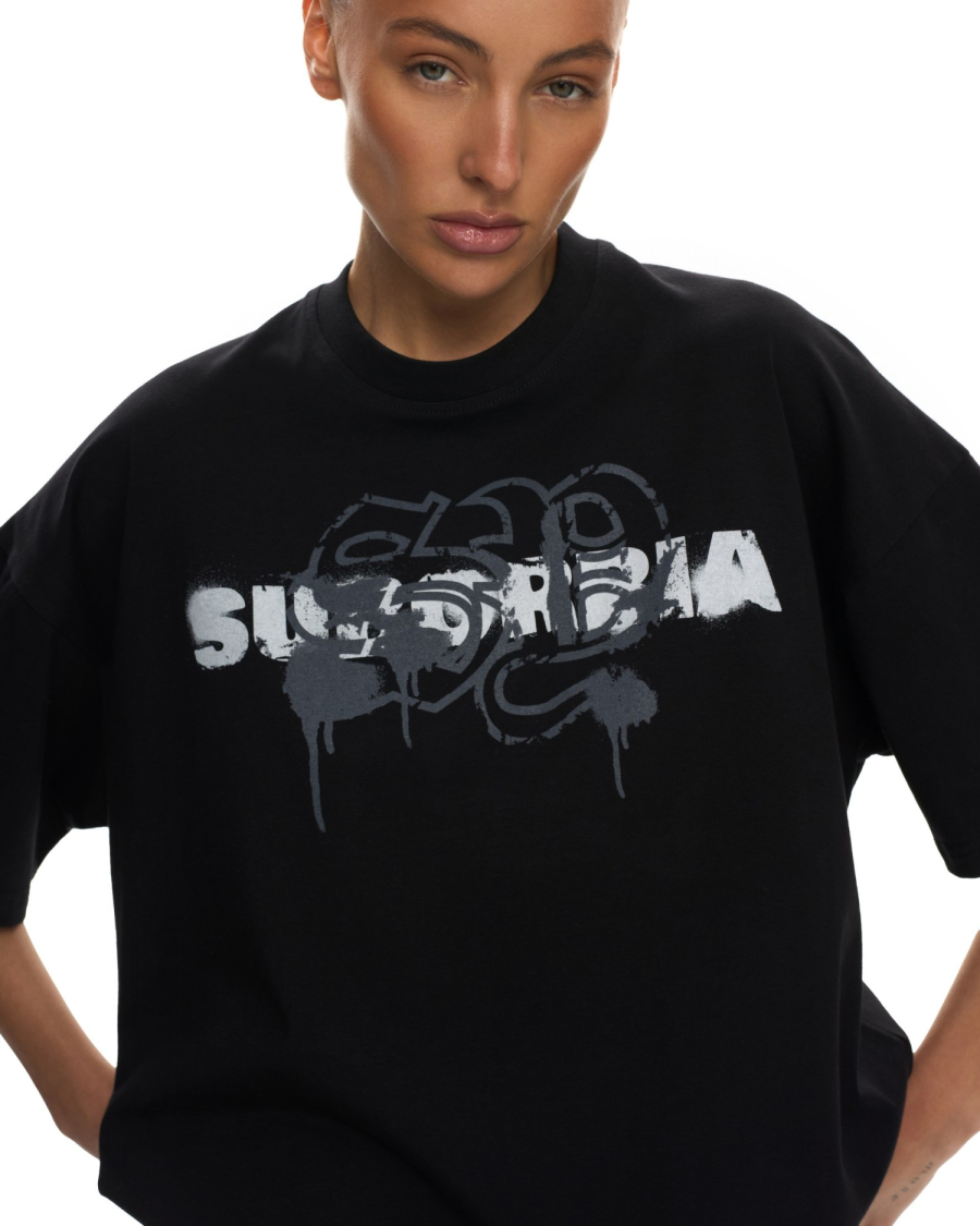 Футболка с принтом Suborbia, цвет: Черный-белый,  купить онлайн