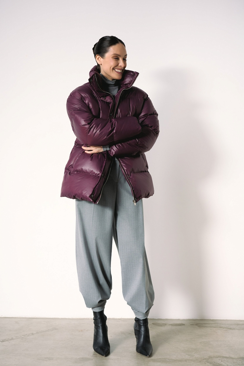 Пуховик с эффектом Puff Ricoco, цвет: сливовый, 7013/1 купить онлайн