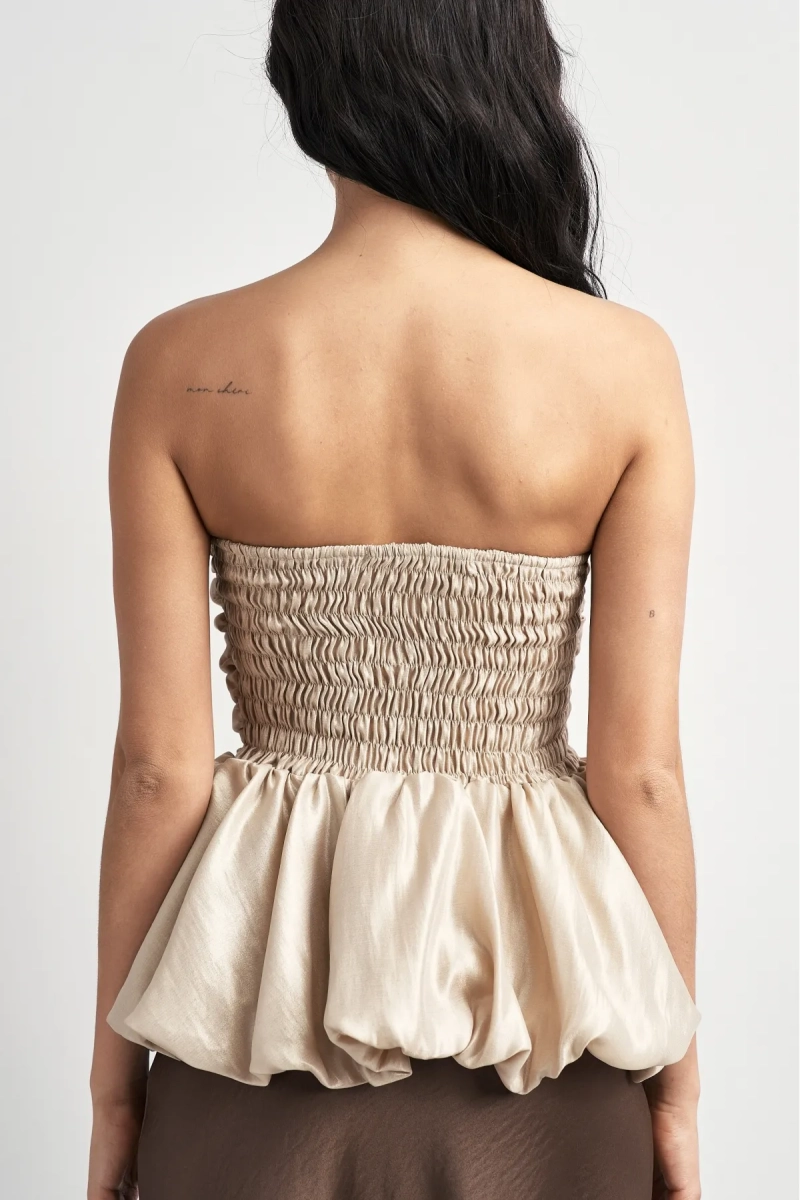 Топ-корсет с баской из органзы Erist store, цвет: золотой, НФ-00003520 купить онлайн