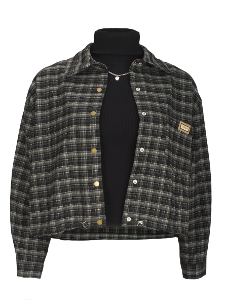 Рубашка в клетку укороченная