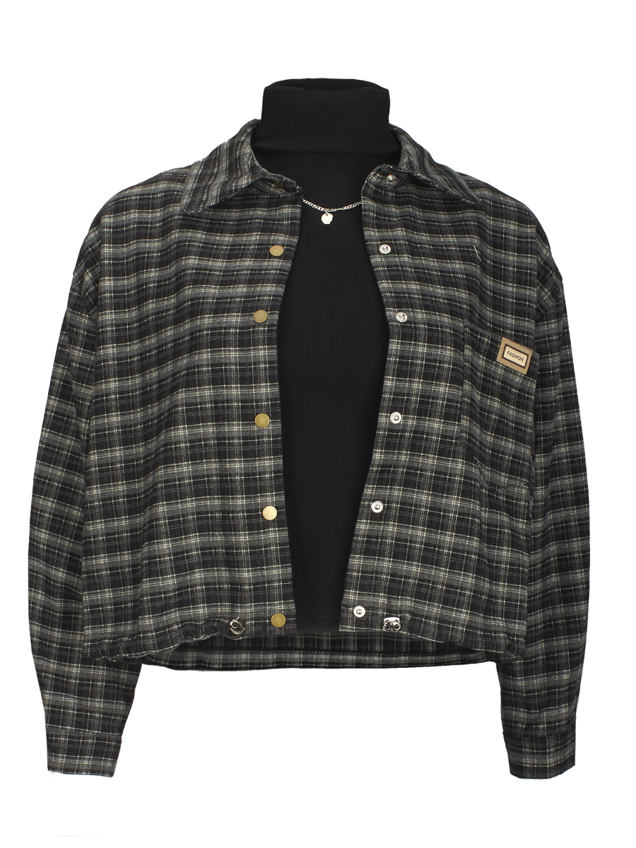 Рубашка в клетку укороченная