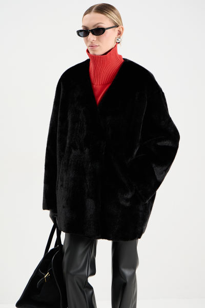 Шуба в длине мини MIA AIM, цвет: Черный, MIA540 купить онлайн