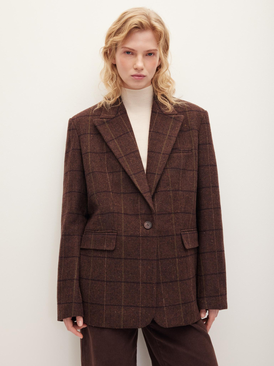 Жакет твидовый в клетку