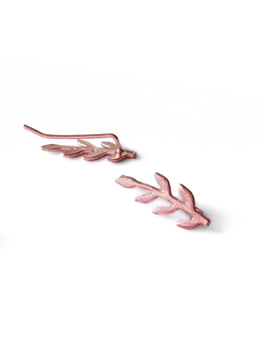 Серебряные серьги-зажимы "Nature" матированные SBLESKOM, цвет: PINK, 31605 купить онлайн