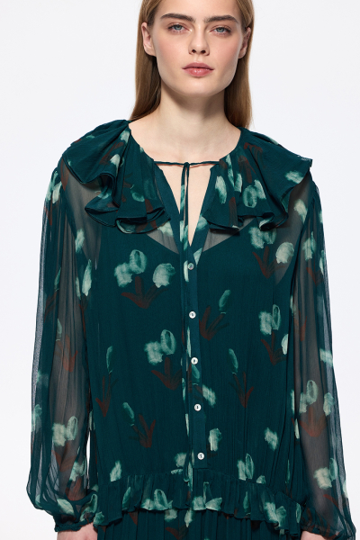 Платье из шифона с принтом DREAMS BY ALENA AKHMADULLINA, цвет: зеленый,  купить онлайн