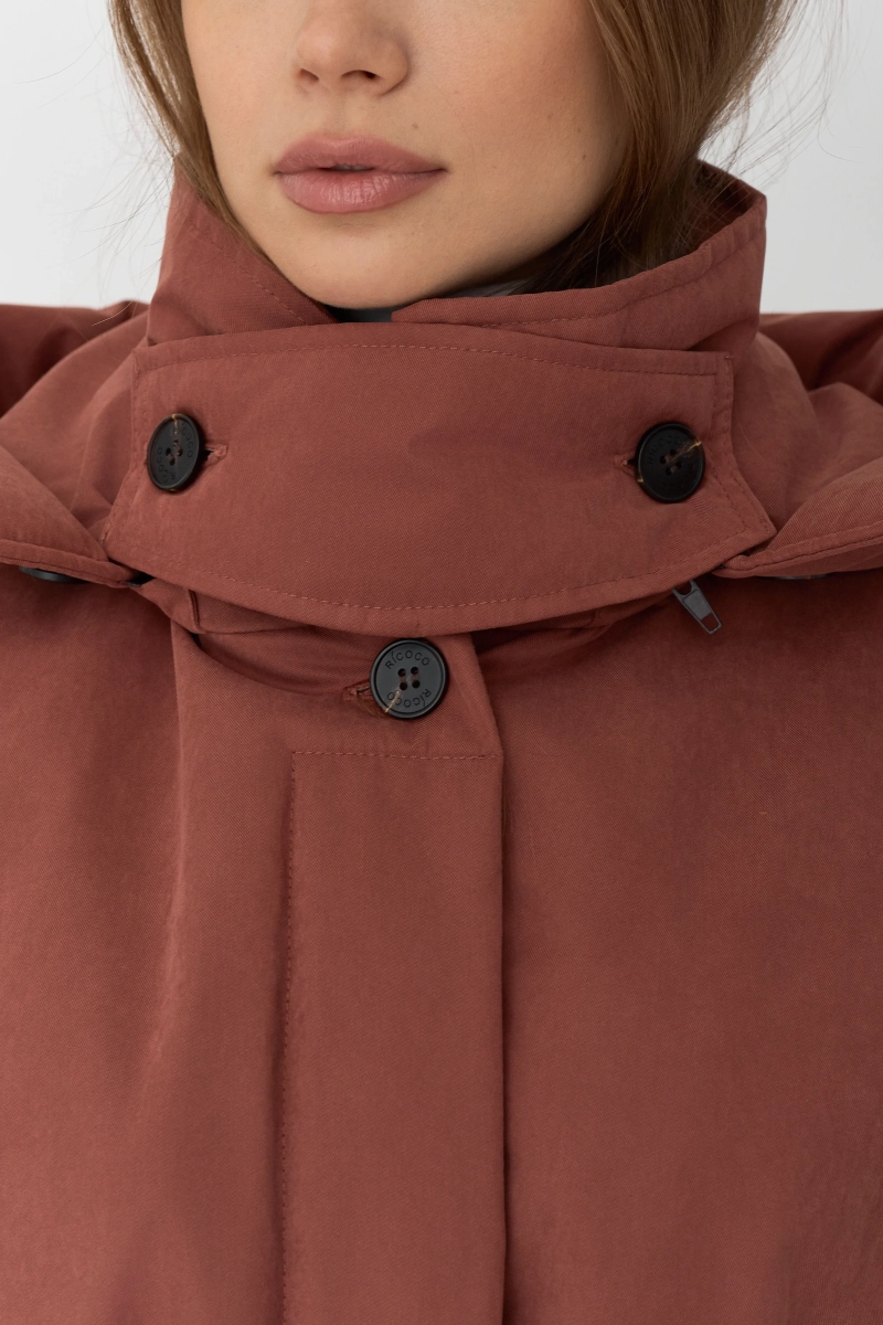 Пальто однобортное утепленное Ricoco, цвет: терракотовый, 7012/1 купить онлайн