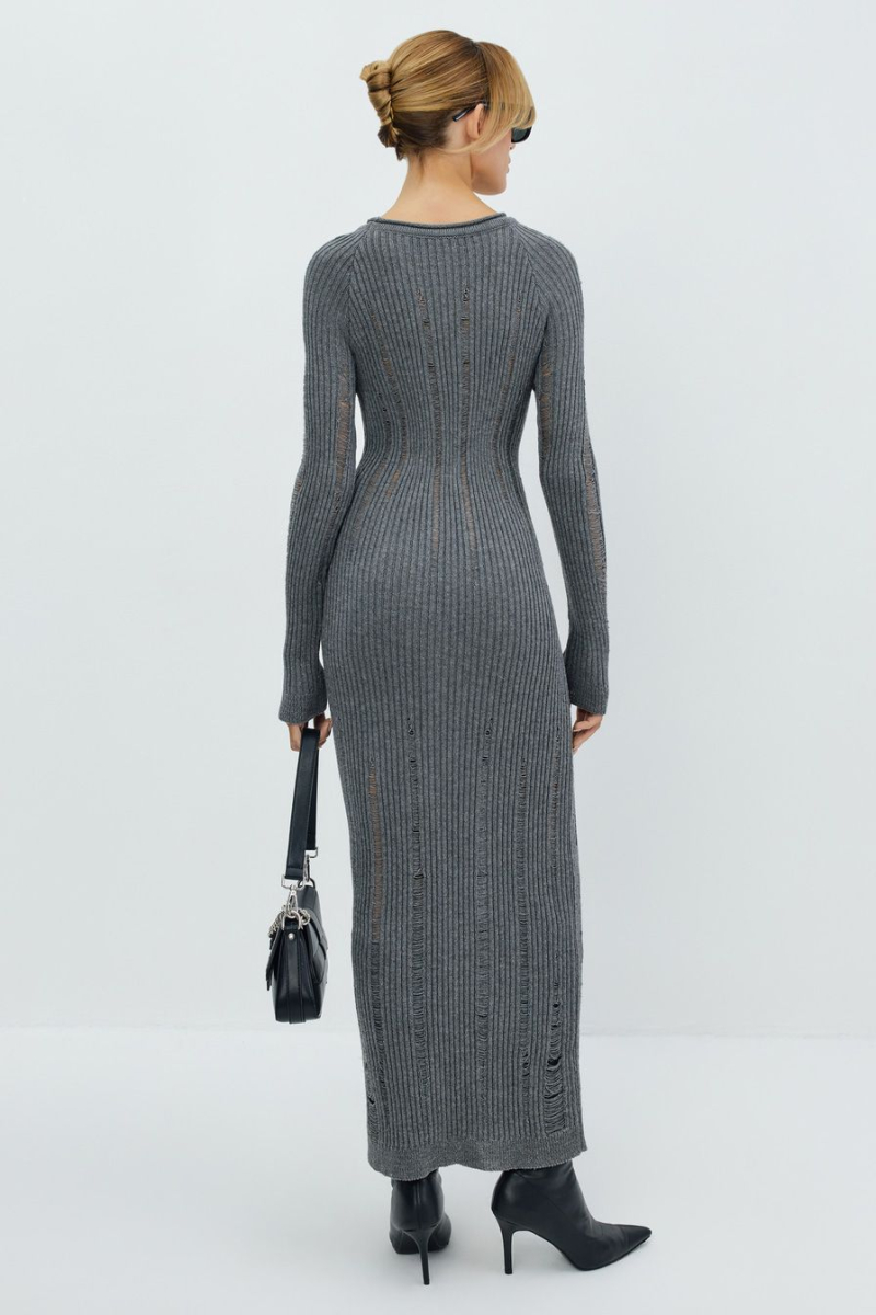 Платье с распущенной вязкой TOPTOP, цвет: серый, TT.011.14082.800 купить онлайн