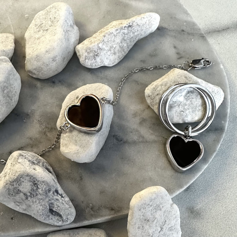 Браслет Сердце с ониксом The Reason, цвет: серебро, брс серд онк - 107 купить онлайн