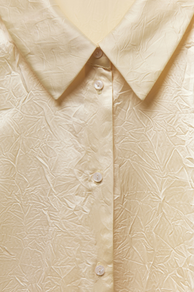 Рубашка оверсайз из жатого сатина REFERT, цвет: Сливочный, 12-3219/4-2511 купить онлайн