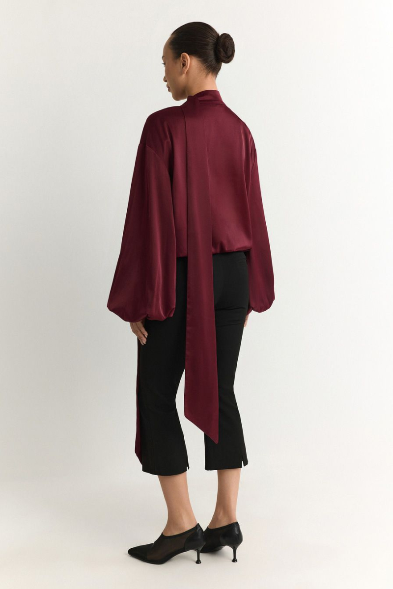 Блуза с декоративным шарфом TOPTOP, цвет: Бордовый, TT.020.18396.330 купить онлайн