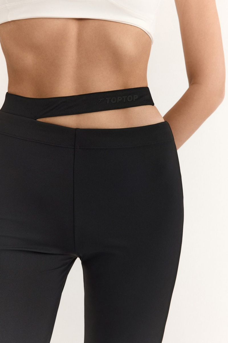 Брюки-клеш с вырезом на поясе TOPTOP, цвет: Черный, TT.905.16722.900 купить онлайн